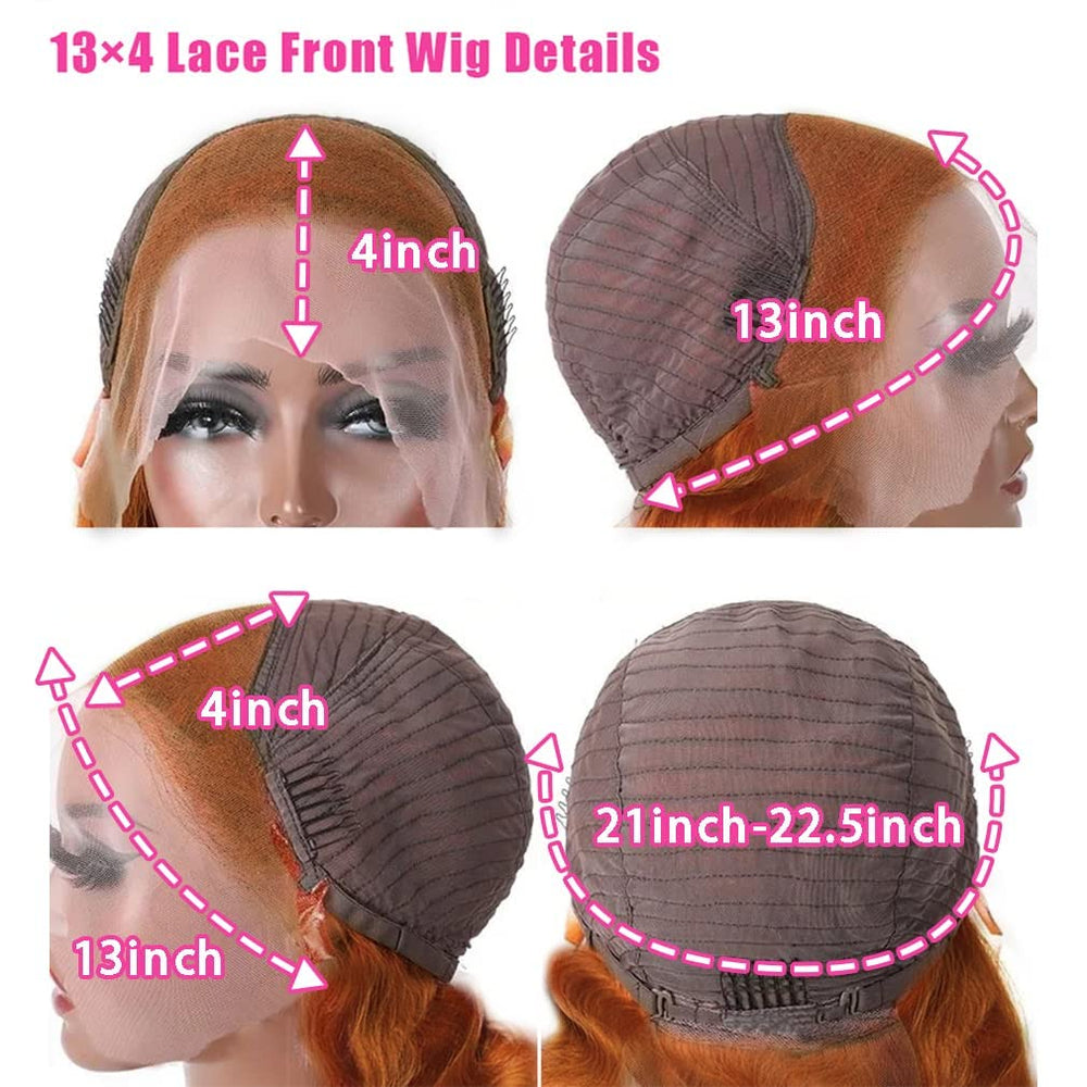 Colorful Bird ginger orange body wave wig density 150 for volume