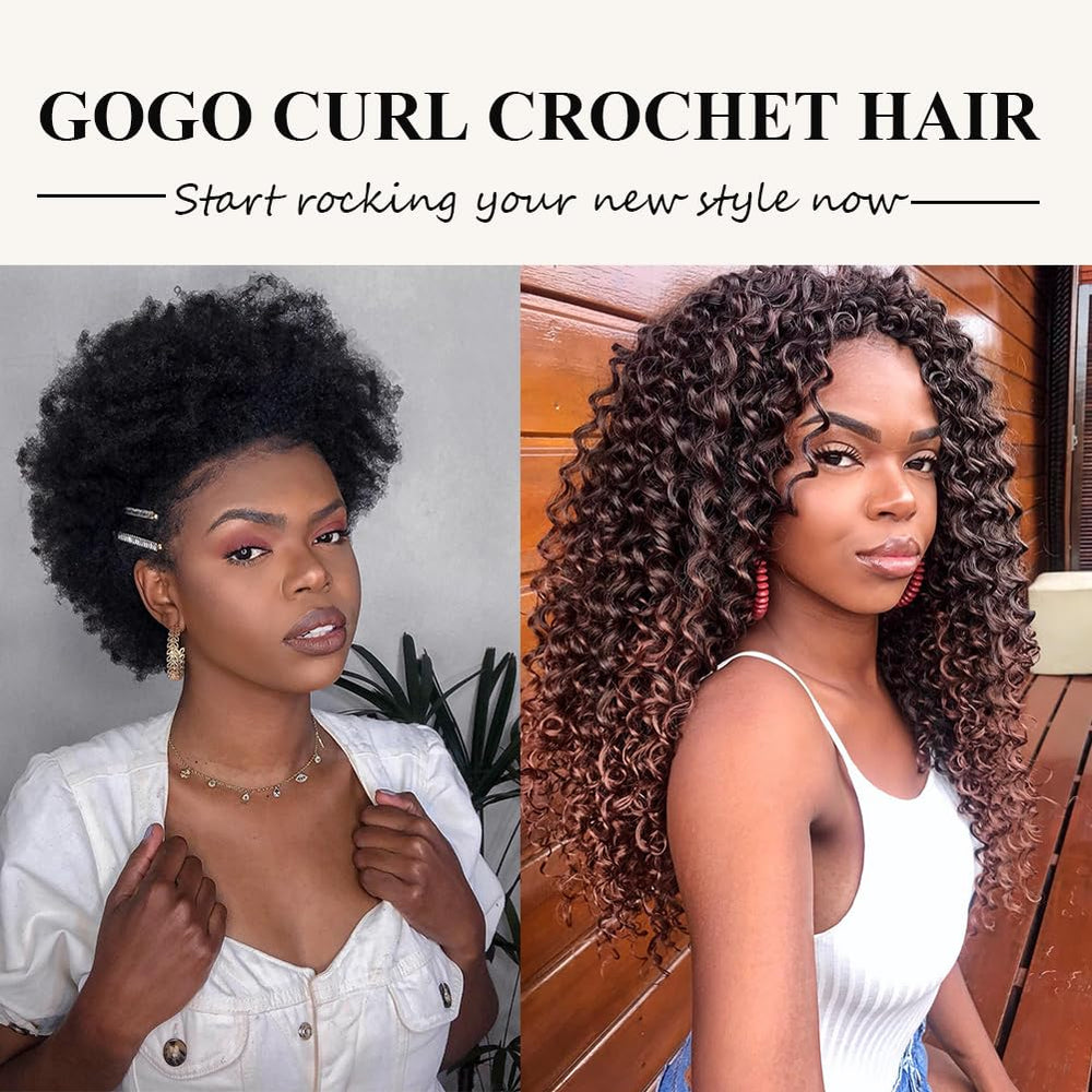 Colorful Queen GoGo Curl crochet hair 12inch 7-pack value for fuller, salon-like style.