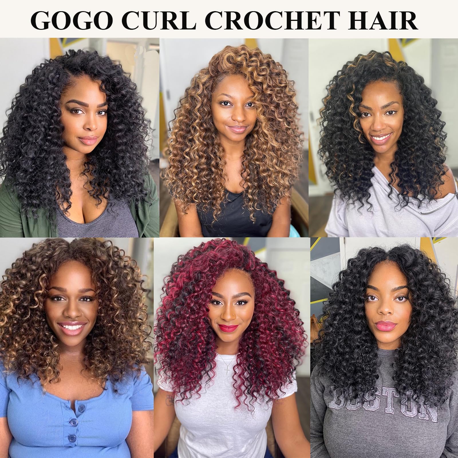 Colorful Queen GoGo Curl crochet hair 12inch water wave texture ideal for protective styling.