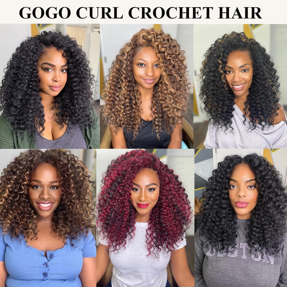 Colorful Queen GoGo Curl crochet hair 12inch water wave texture ideal for protective styling.