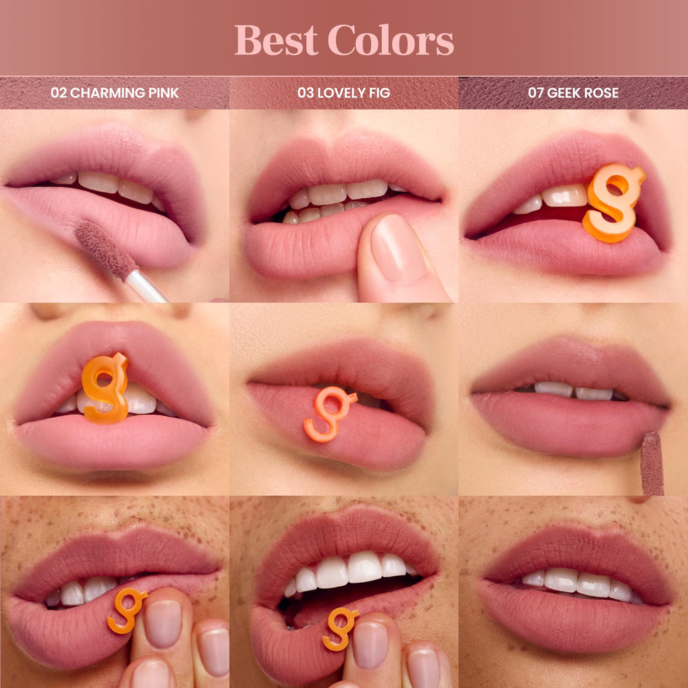 COLORGRAM Nude Blur Tint 01 Salmon Beige matte finish swatch on skin.