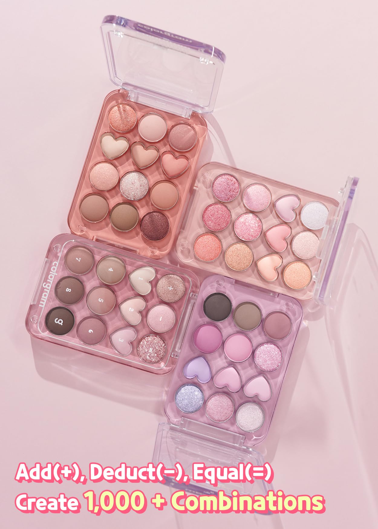 COLORGRAM Pin Point Eyeshadow Palette 04 Bright+Cool glitter-shimmer shades add sparkle for festive looks.