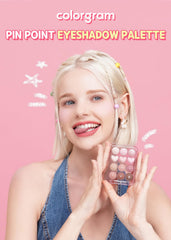 COLORGRAM Pin Point Eyeshadow Palette 04 Bright+Cool swatches reveal rich pigments for easy blending.