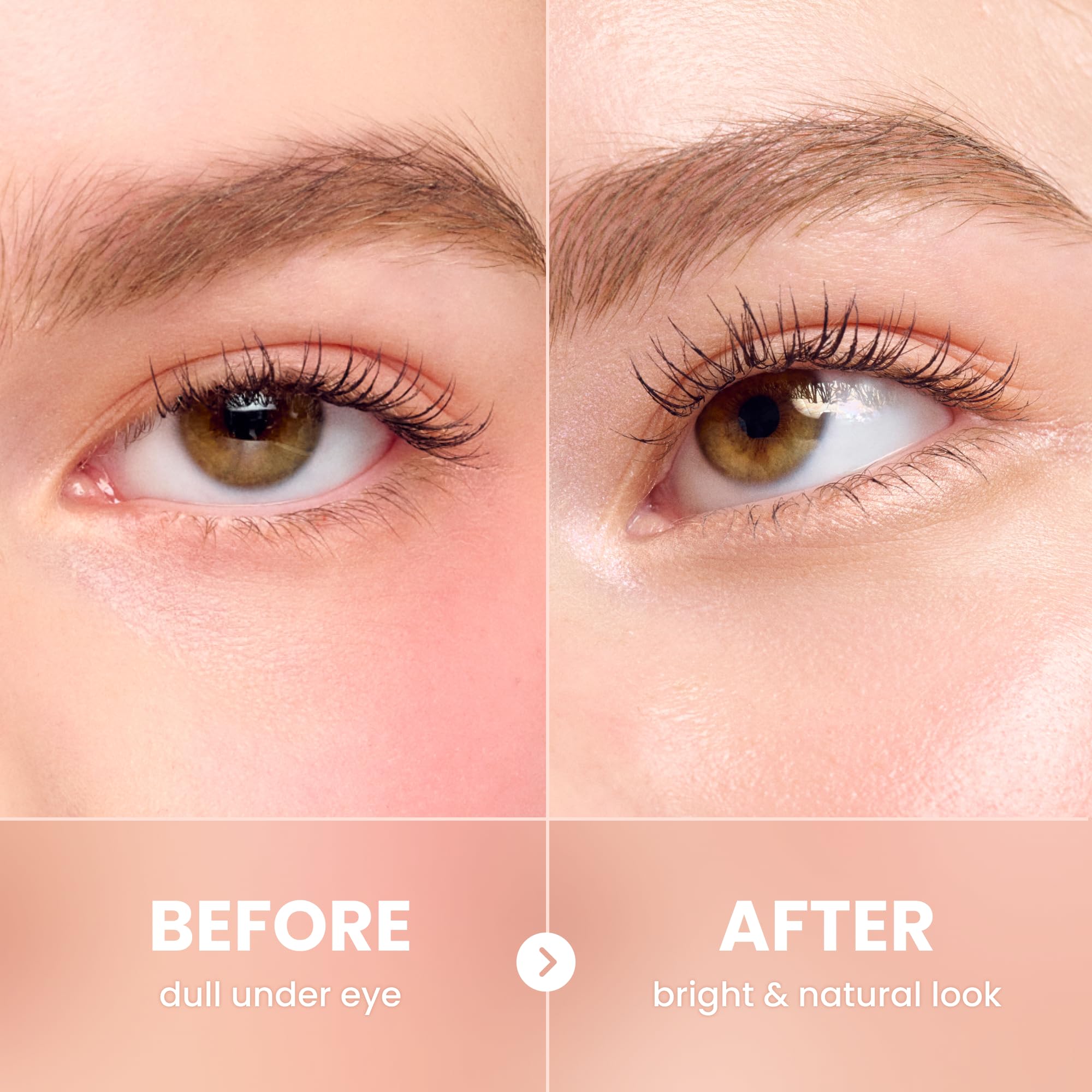 Natural glow from COLORGRAM Under Eye Highlighter Stick 07 Warm Peach