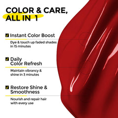 COLORLOMO label close-up shows vegan formula and dermatologist-approved safety