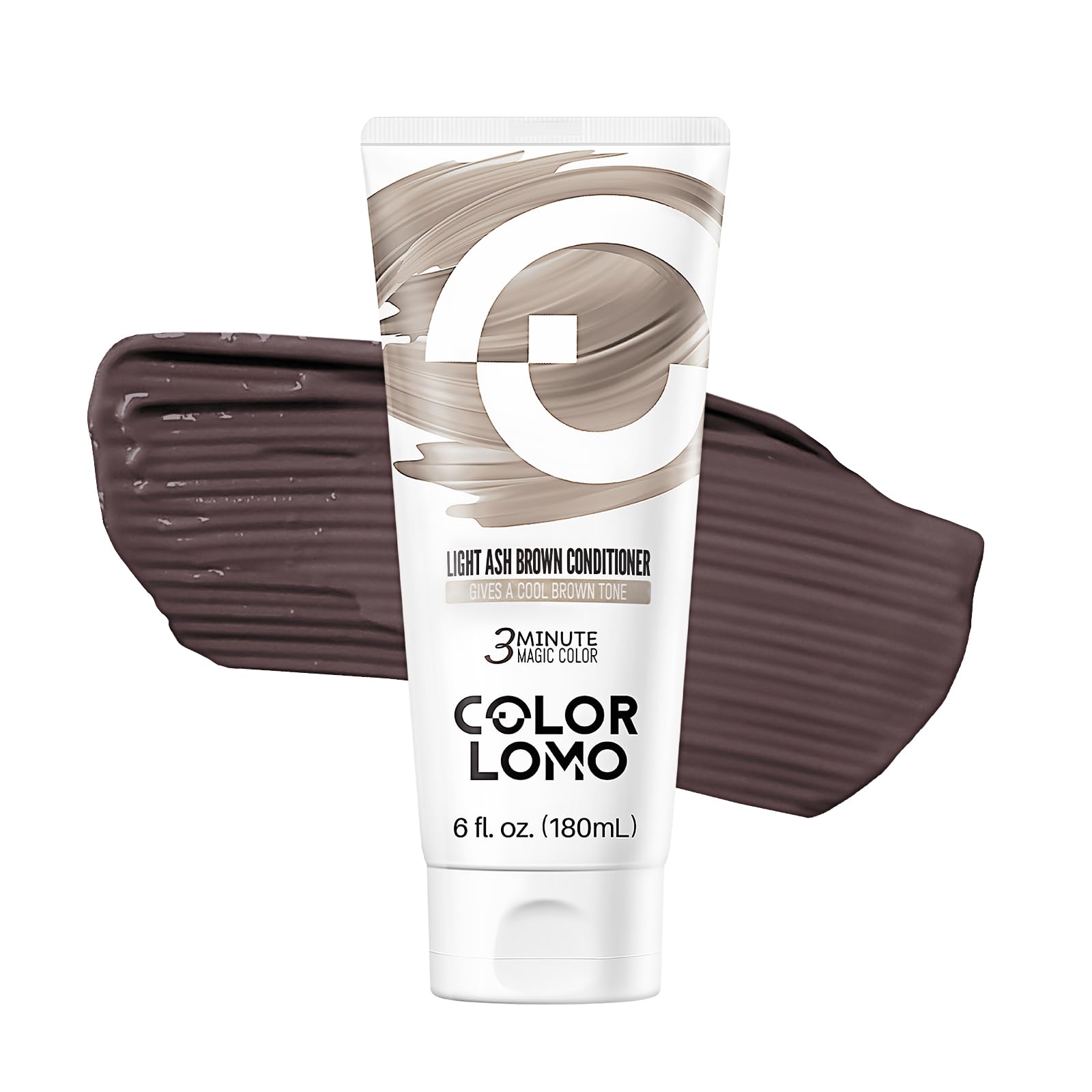 COLORLOMO light ash brown application shows color deposit and nourished hair.