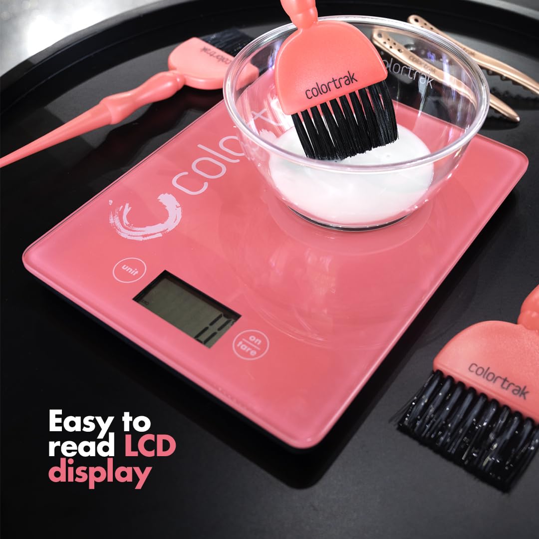 Colortrak anti-slip bottom keeps the scale steady during color station work.