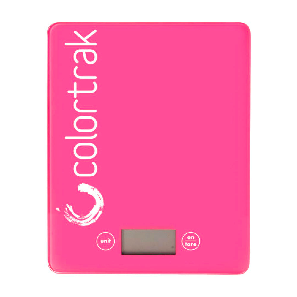 Colortrak digital scale with an 8x6.5-inch footprint for precise salon measurements.