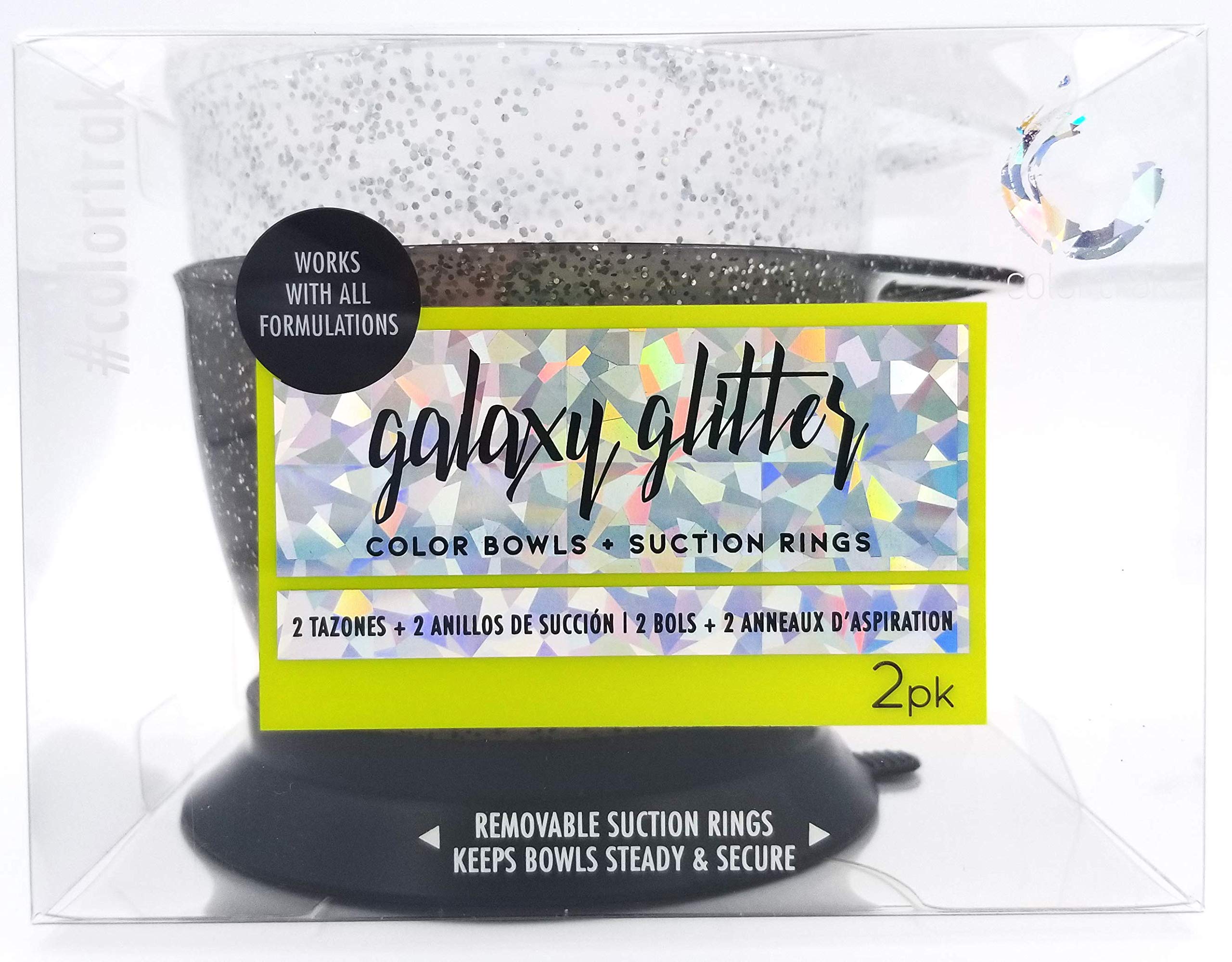 Colortrak Galaxy Glitter Bowls are easy to clean and sanitize between clients.