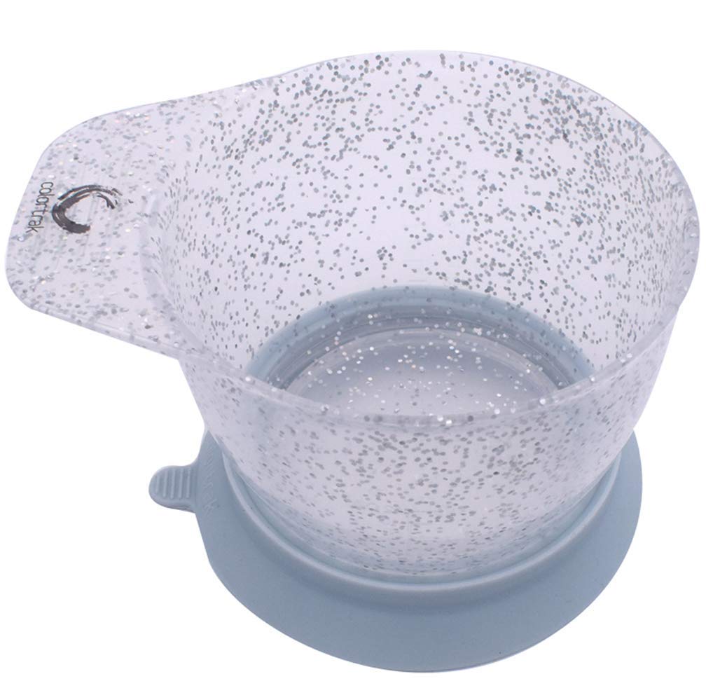 Colortrak Galaxy Glitter Bowls provide stability on flat surfaces during applications.