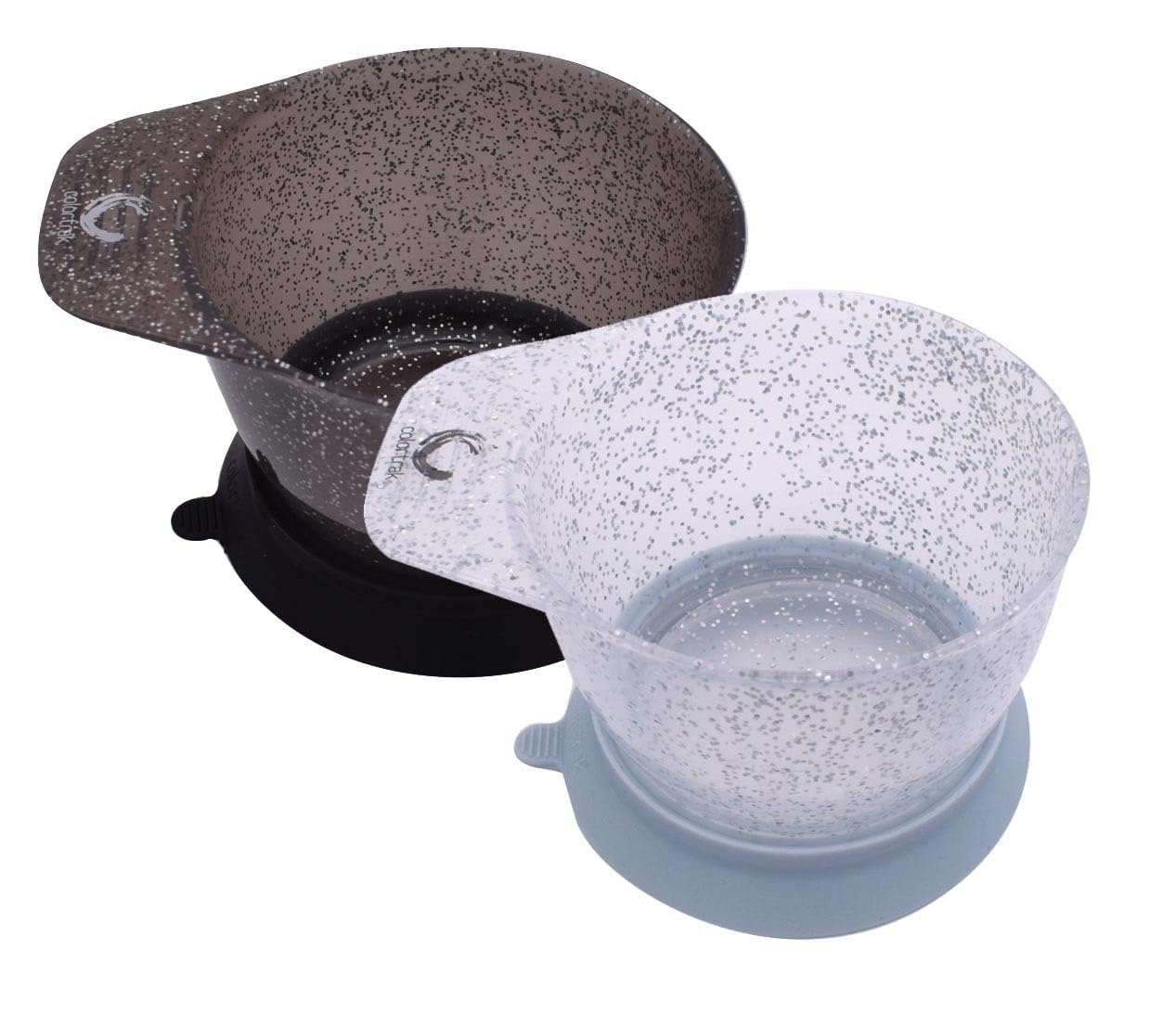 Colortrak Galaxy Glitter Bowls with suction cup holder for stable color application.