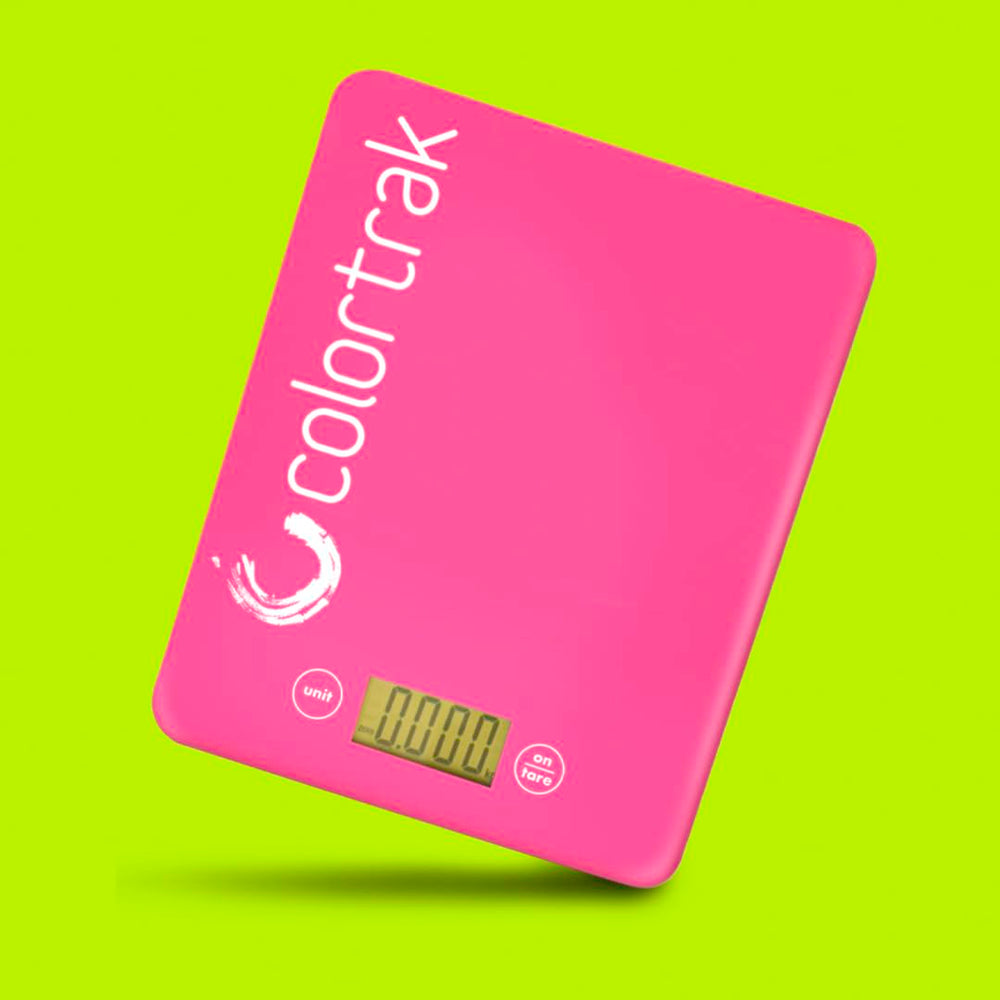 Colortrak scale offers 11 lb capacity for accurate color mix portions.