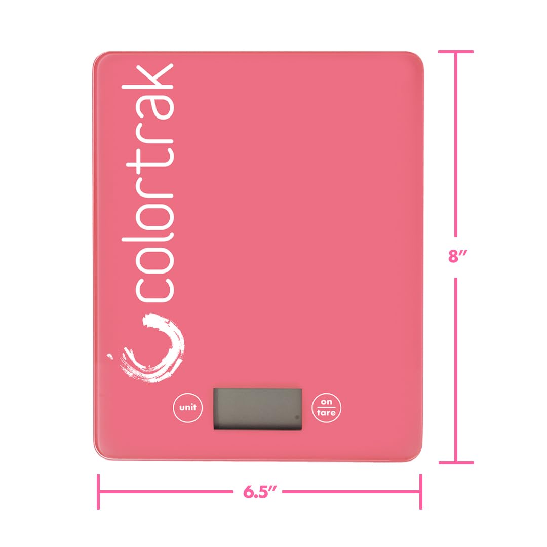 Colortrak tempered glass scale emphasizes safety and durability in a busy salon.