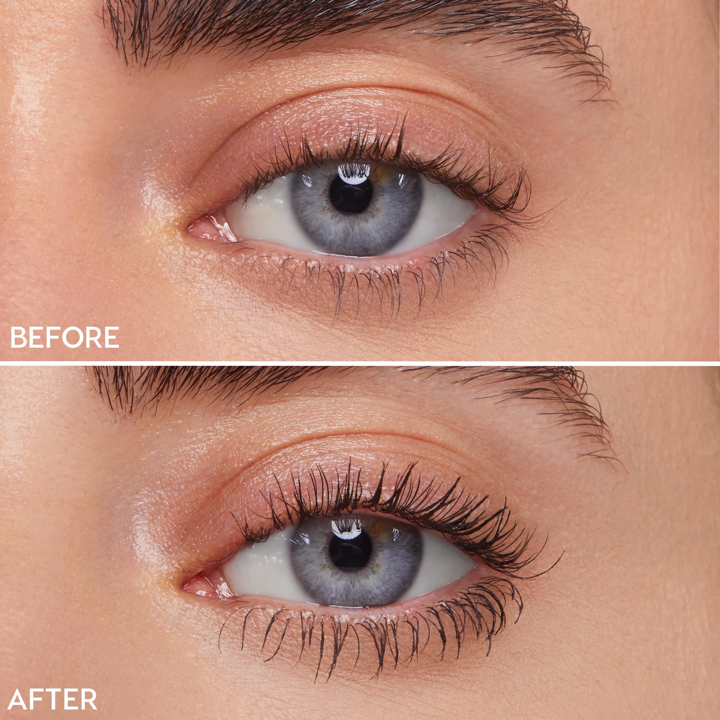 ColourPop Act Natural Defining Mascara on lashes showing lift and length.
