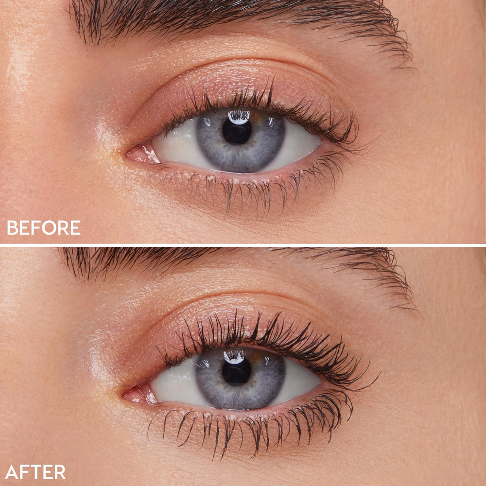 ColourPop Act Natural Defining Mascara on lashes showing lift and length.