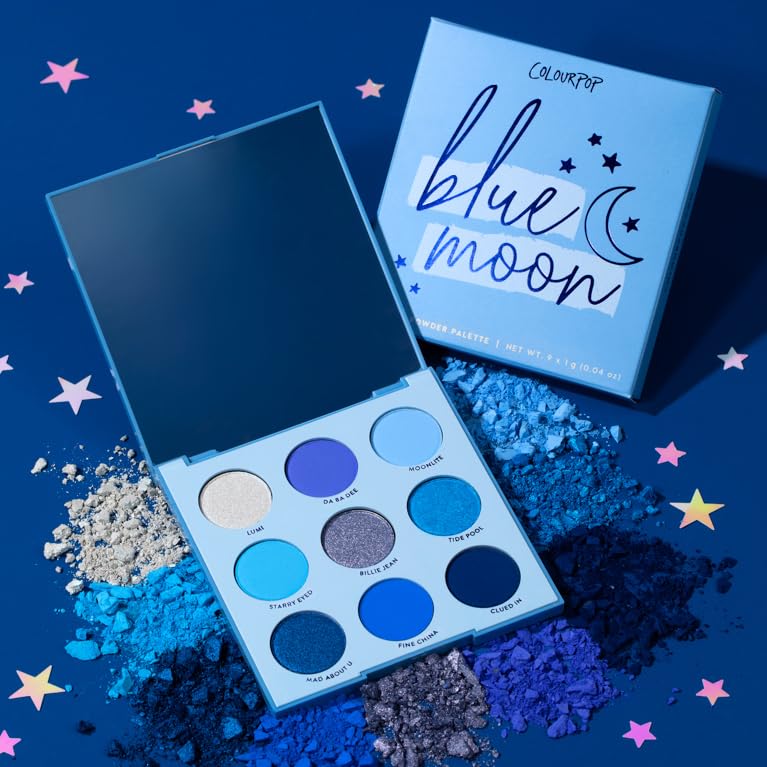 ColourPop Blue Moon palette creativity in use for temples or brow accents.