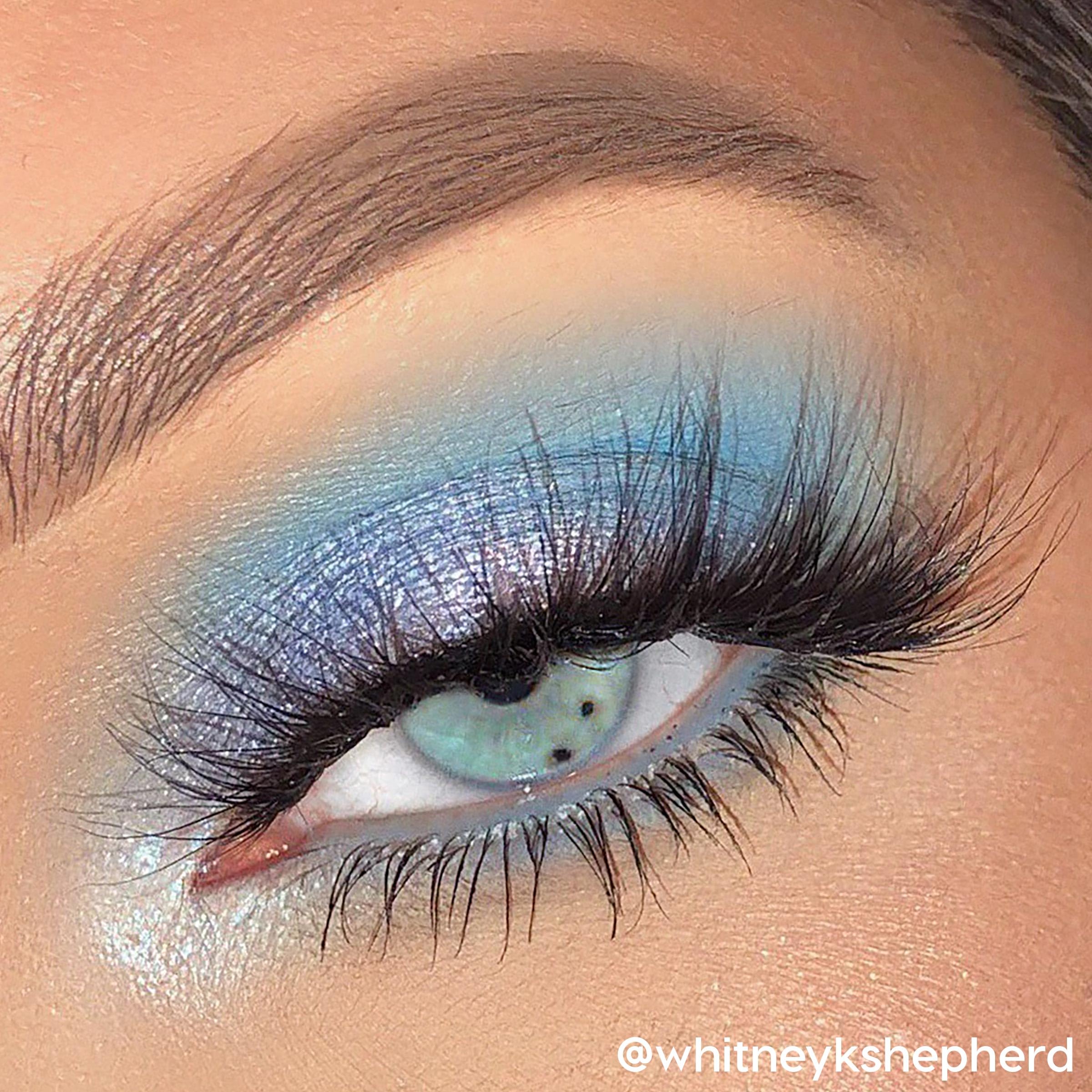 ColourPop Blue Moon palette eyes on bright accents emphasize color payoff.
