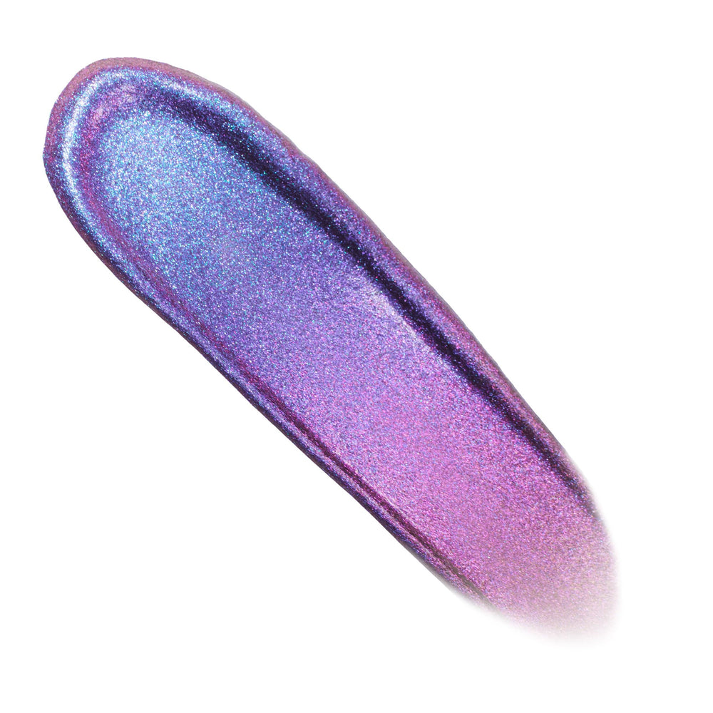ColourPop Chrome Liquid Shadow Morpho close-up reveals metallic shift for eye-catching shimmer.