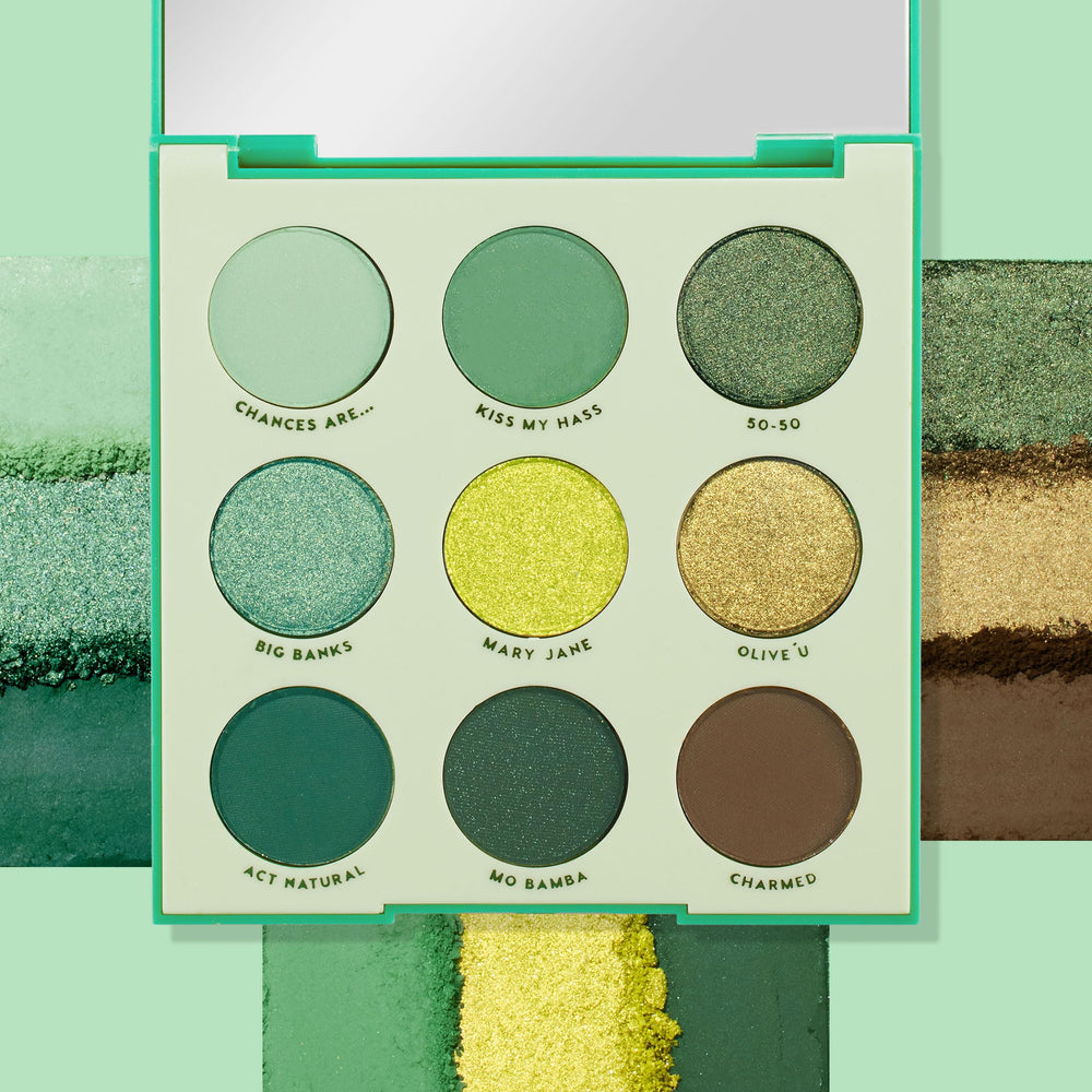 ColourPop Just My Luck application tools image showing brushes for color payoff