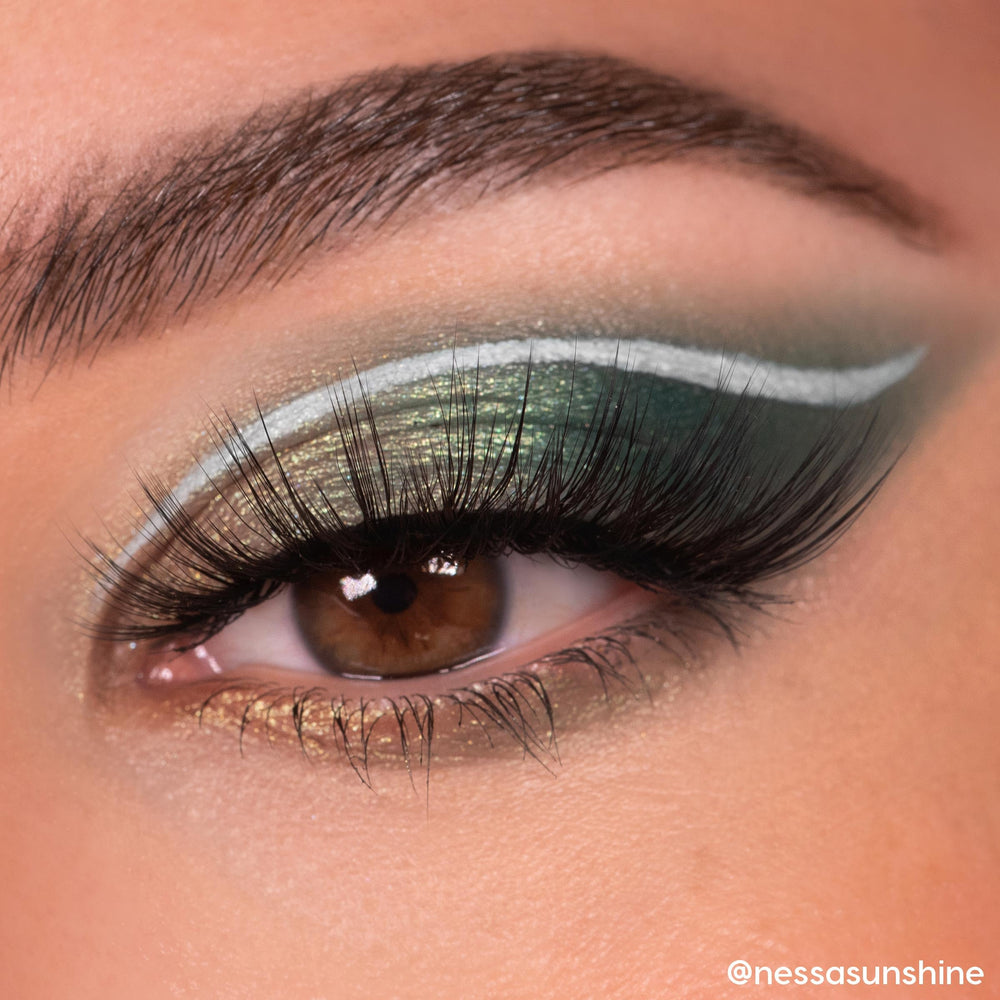 ColourPop Just My Luck evening look with bold green shades for drama