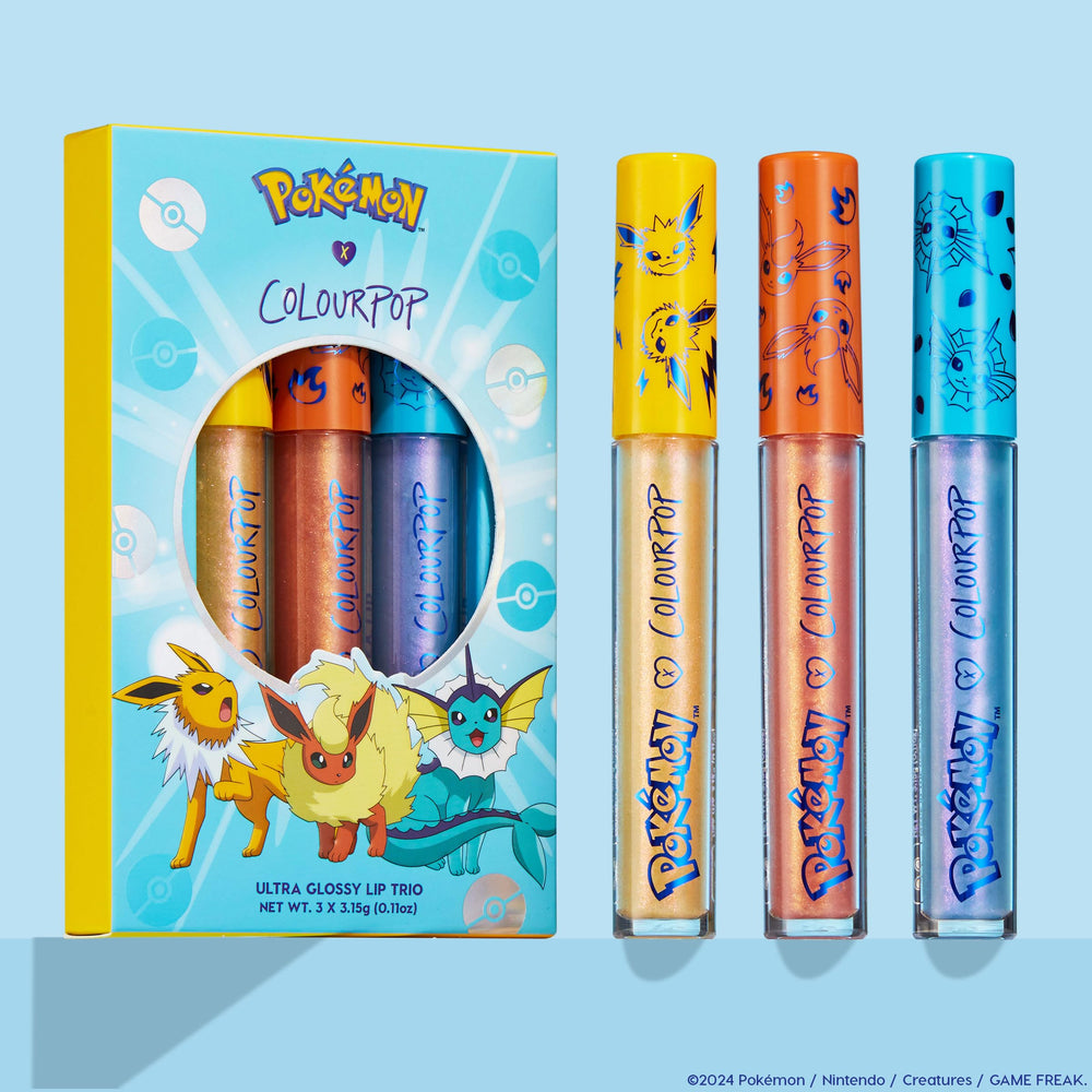 ColourPop Pokémon Evolution trio on vanity, ideal for gifting and styling ideas.