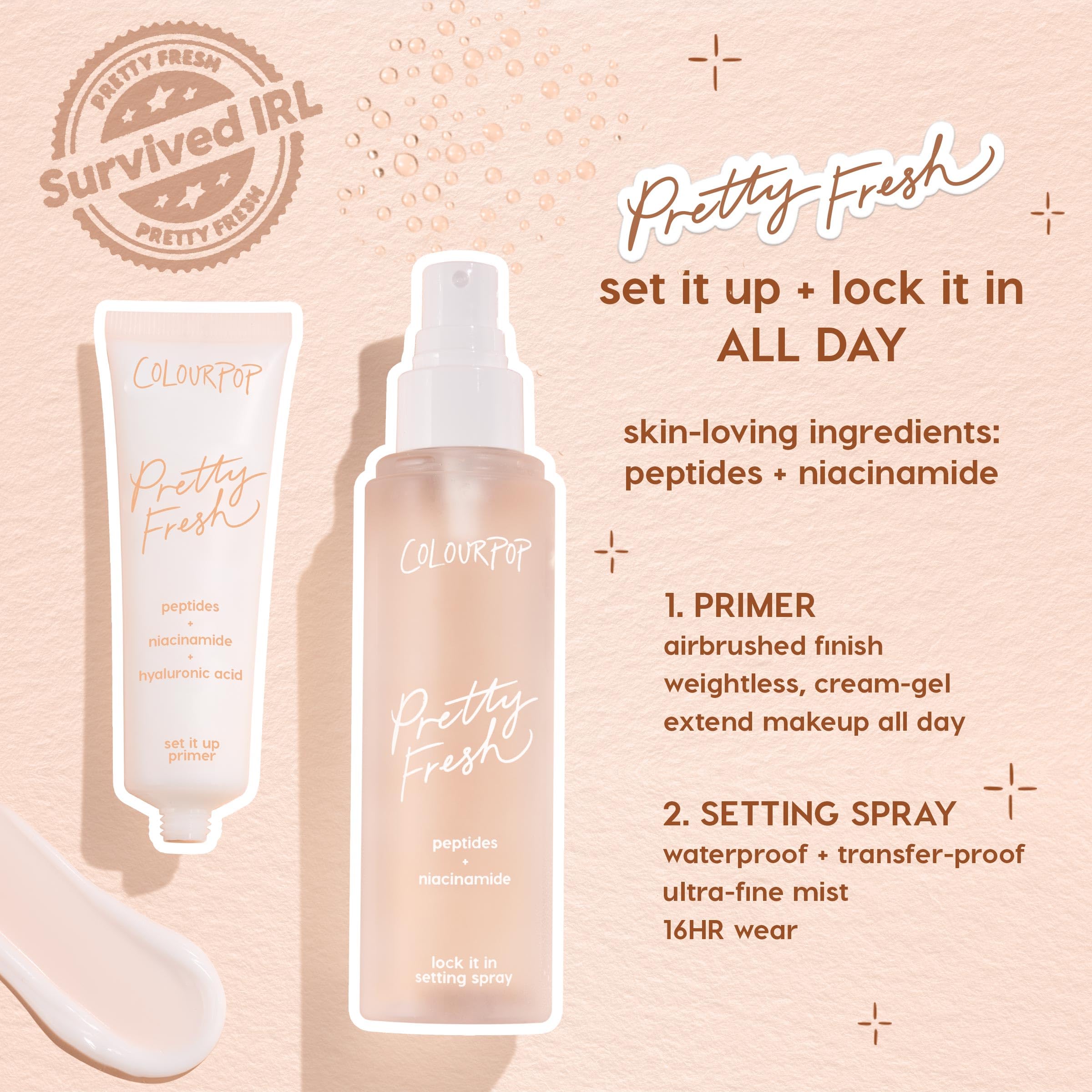ColourPop Pretty Fresh Airbrush Primer on skin delivers a breathable, even base for long wear