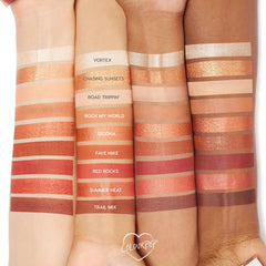 ColourPop Rock On swatches reveal depth of terracotta, bronze, and neutral hues.