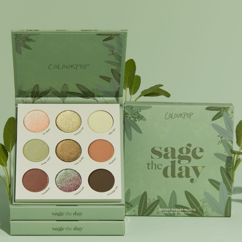 ColourPop Sage the Day brush application demonstrates smooth color payoff.