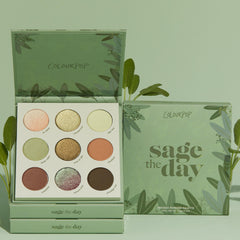 ColourPop Sage the Day brush application demonstrates smooth color payoff.