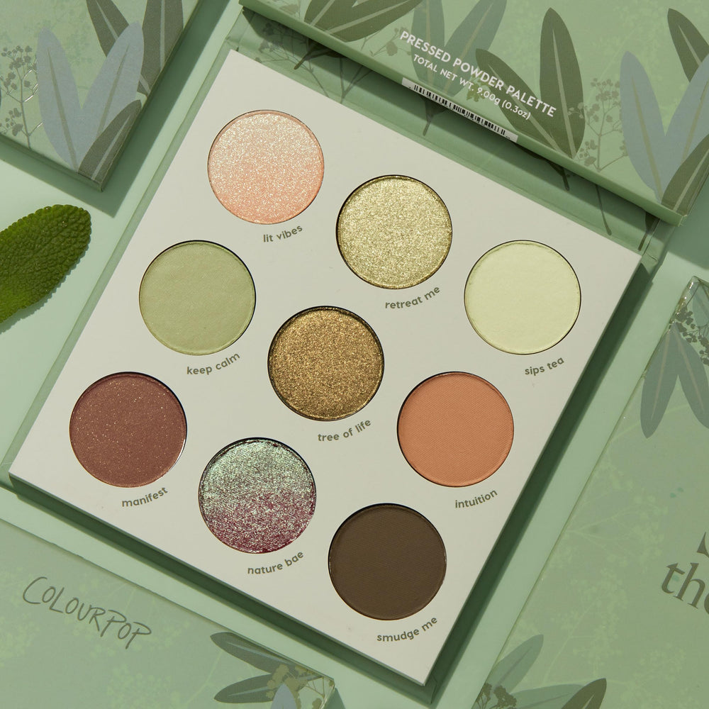ColourPop Sage the Day packaging showcases your on-trend olive-sage palette.