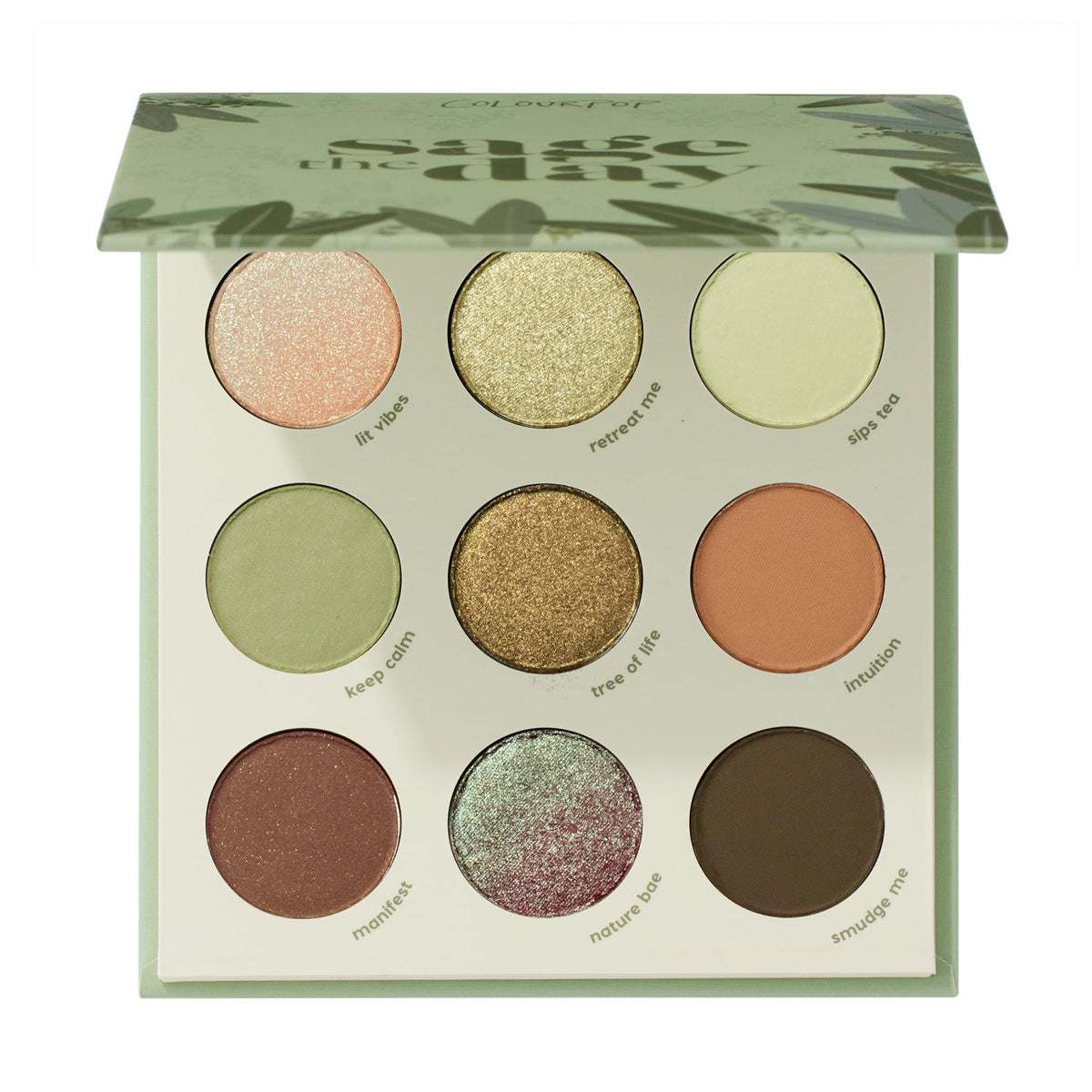 ColourPop Sage the Day palette compact shows sage tones for versatile day-to-night looks.