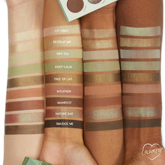 ColourPop Sage the Day shades closeup highlights matte, metallic and sparkle textures.