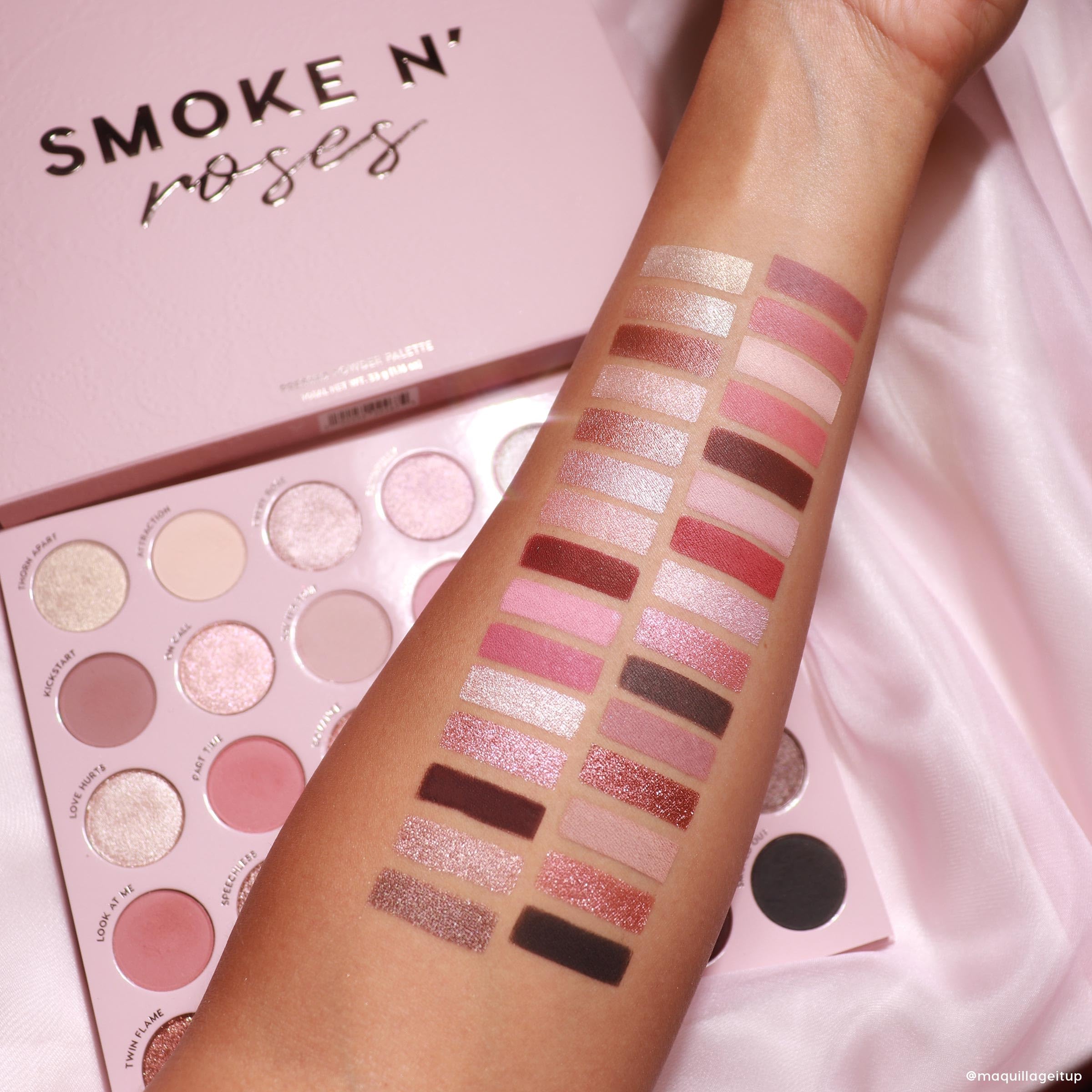 ColourPop Smoke N Roses rose tones create romantic eyes suitable for date nights.