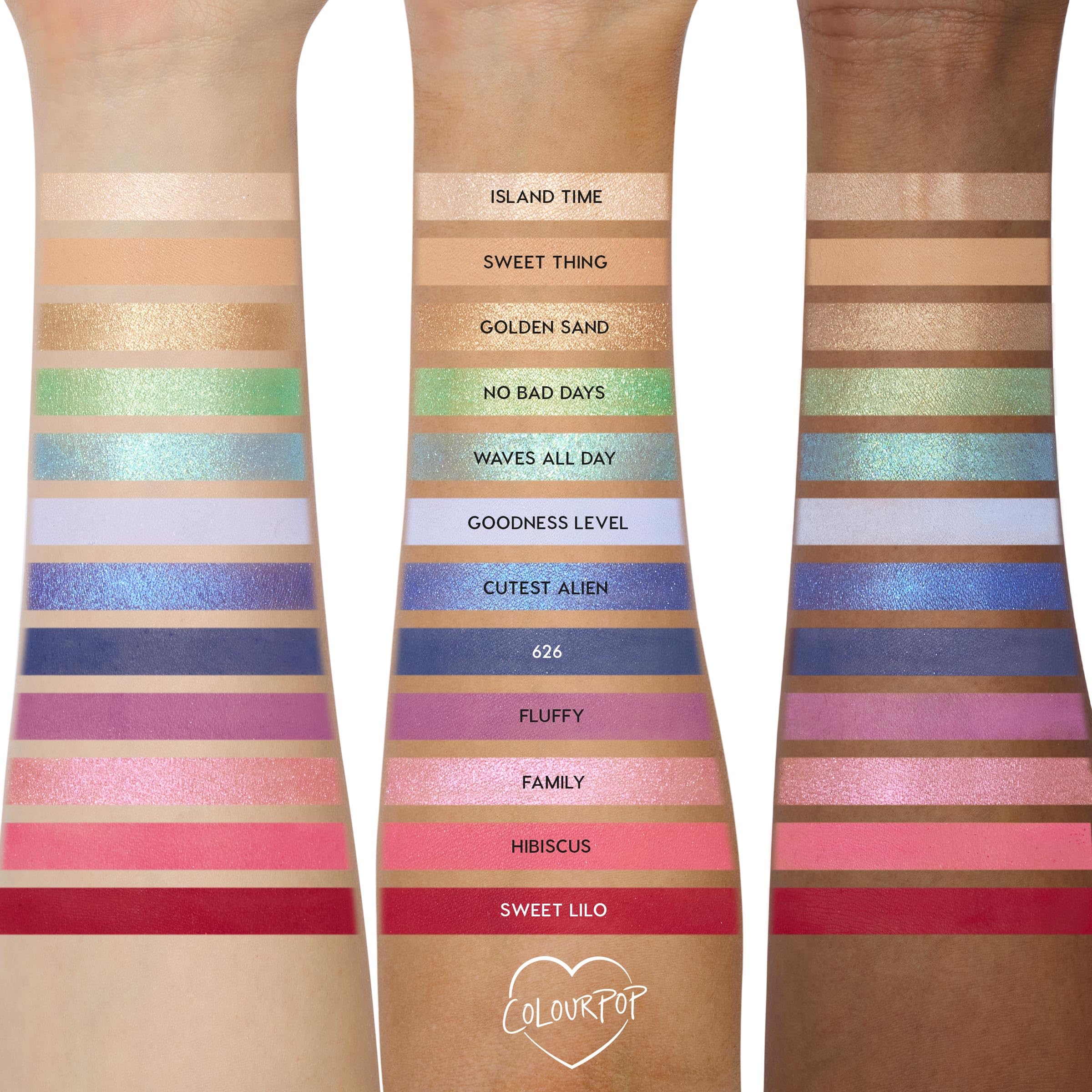 ColourPop Stitch Beach Dreamin' matte shades provide smooth, buildable color for everyday looks.
