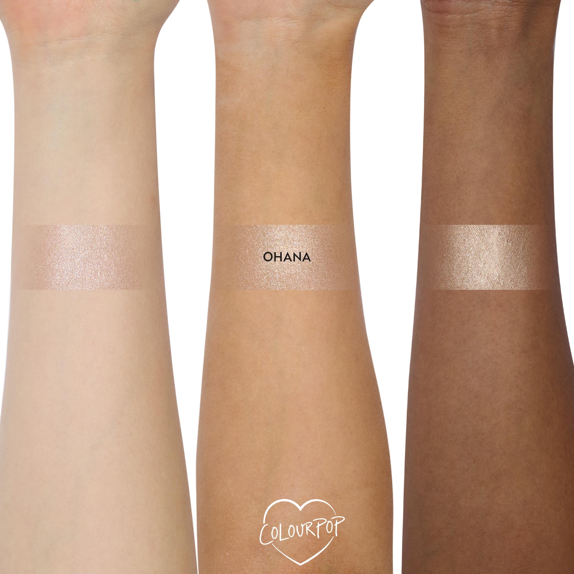 ColourPop Stitch Ohana Highlighter shoulders and collarbone glow