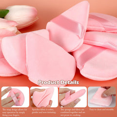 Colovis triangle puff enables precise application around eyes and nose.