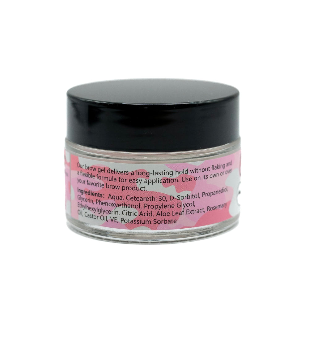 Combat Brow Gel wand closeup highlights extreme hold and smooth finish.