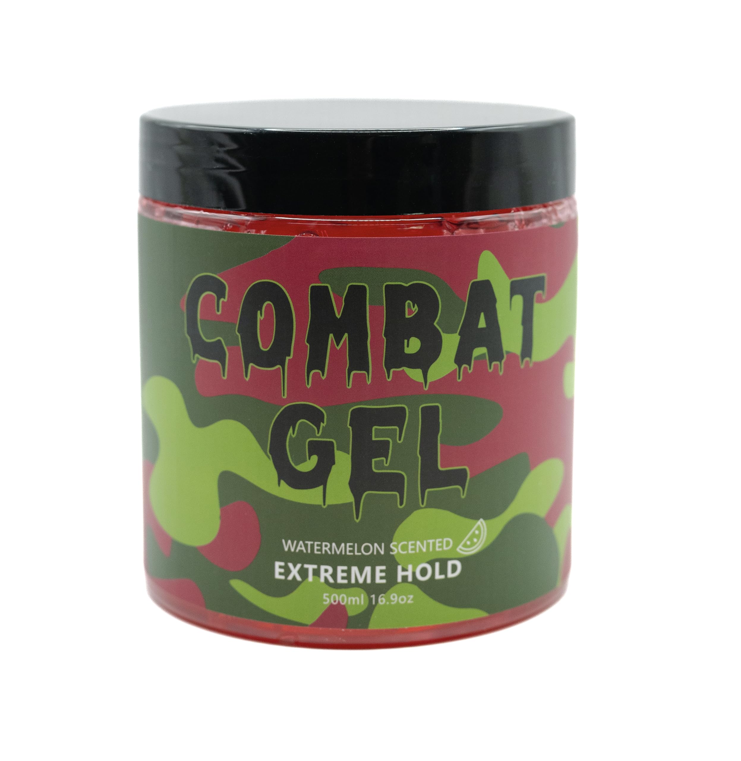 Combat Gel extreme hold application shows defined edges and curls with alcohol-free formula