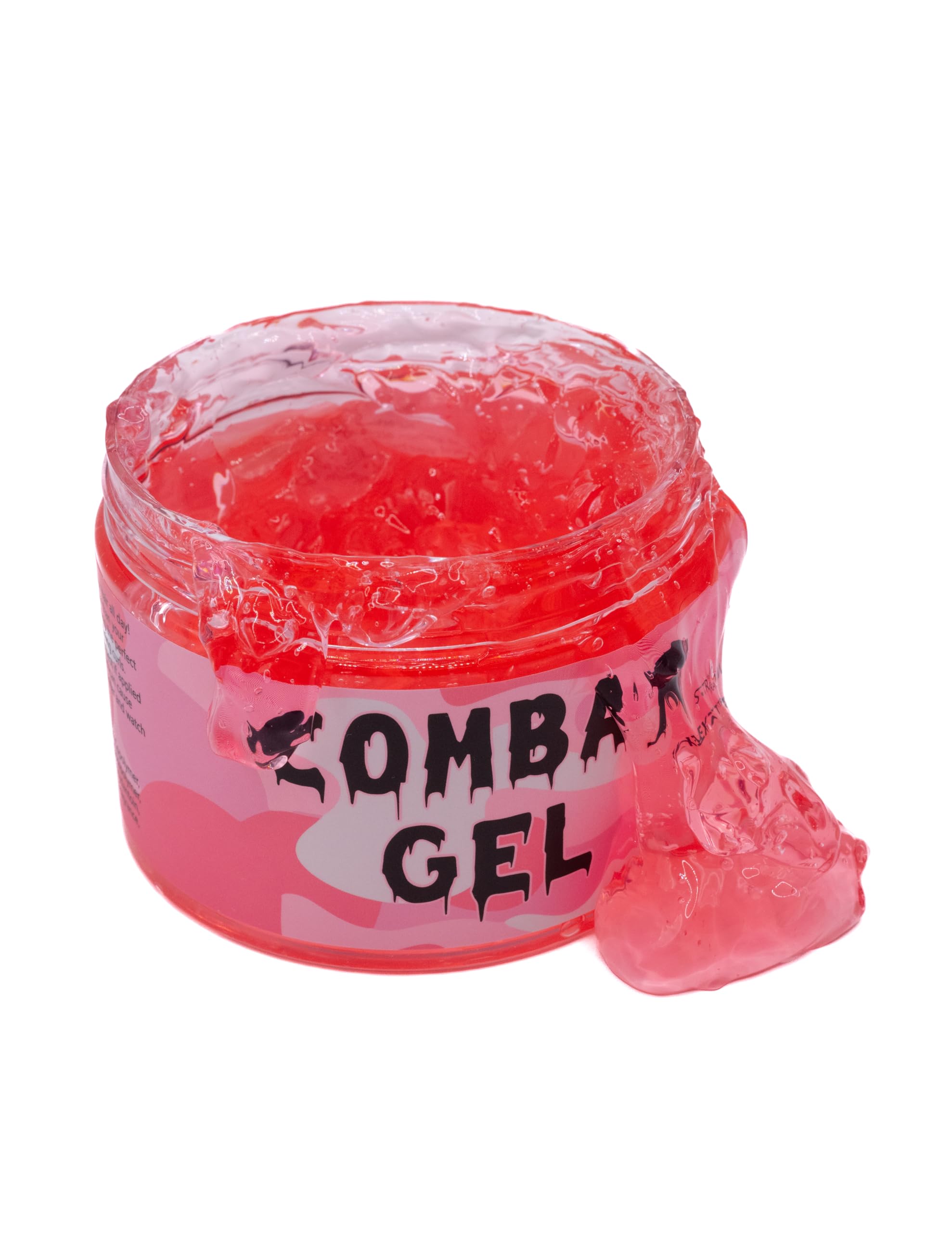 Combat Gel extreme hold bottle front view, delivering strong hold for slick styles.