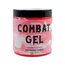 Combat Gel extreme hold hair application demonstrates precise styling for defined curls.