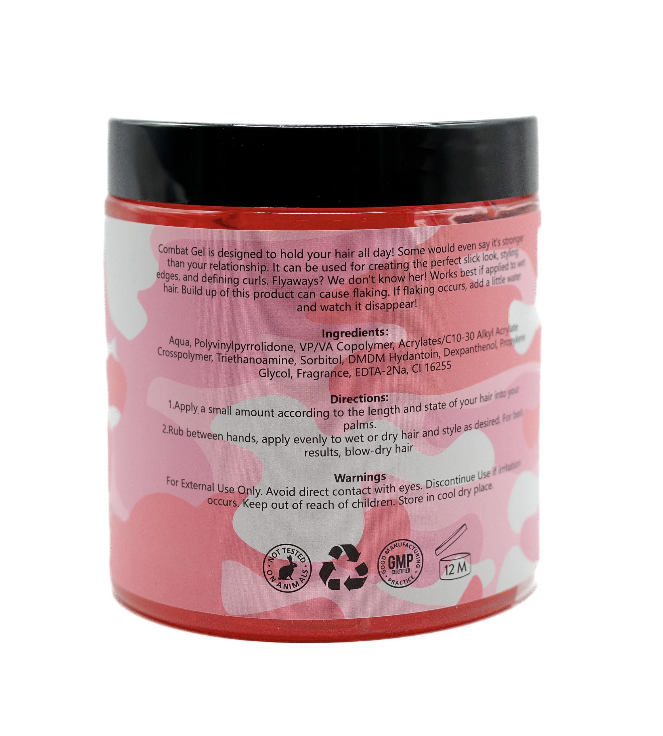 Combat Gel extreme hold strawberry fragrance adds scent while delivering hold.