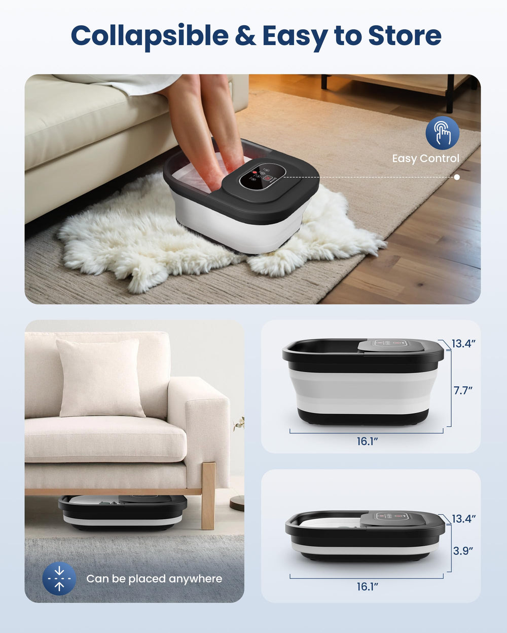COMFIER collapsible storage design saving space under bed or sofa.