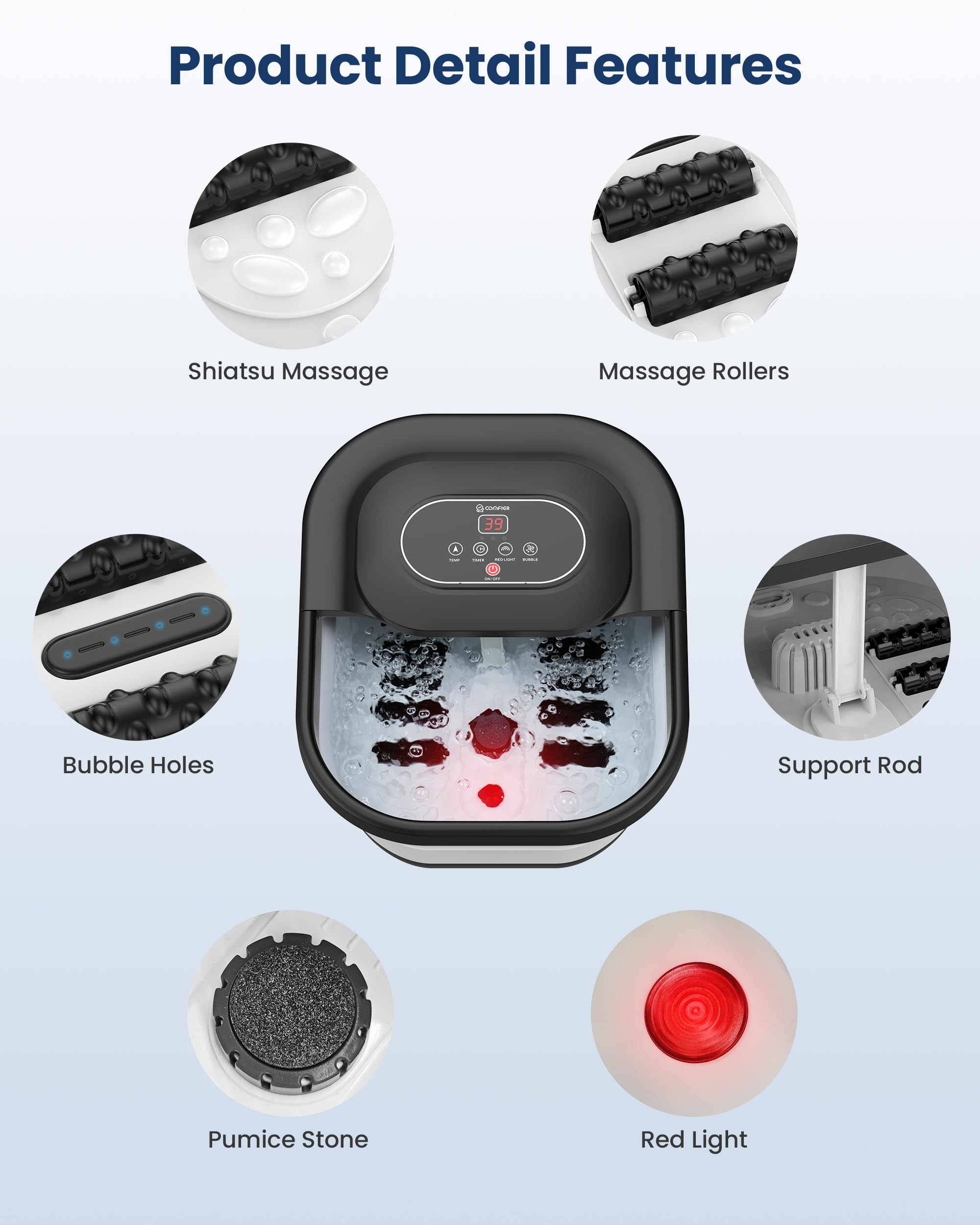 COMFIER pumice stone included for gentle foot care.