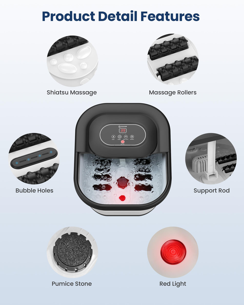 COMFIER pumice stone included for gentle foot care.