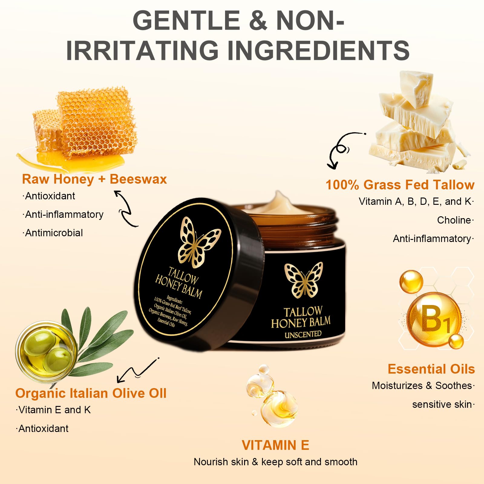 COMFORTENA Tallow Honey Balm on face and body for versatile hydration