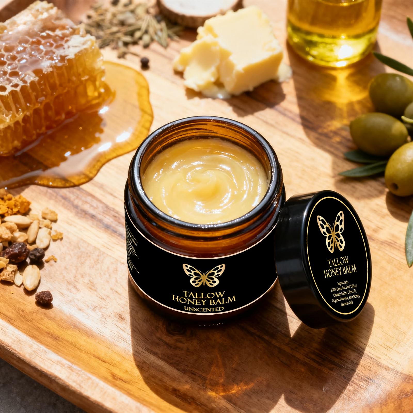 COMFORTENA Tallow Honey Balm ingredients spotlight raw honey and tallow