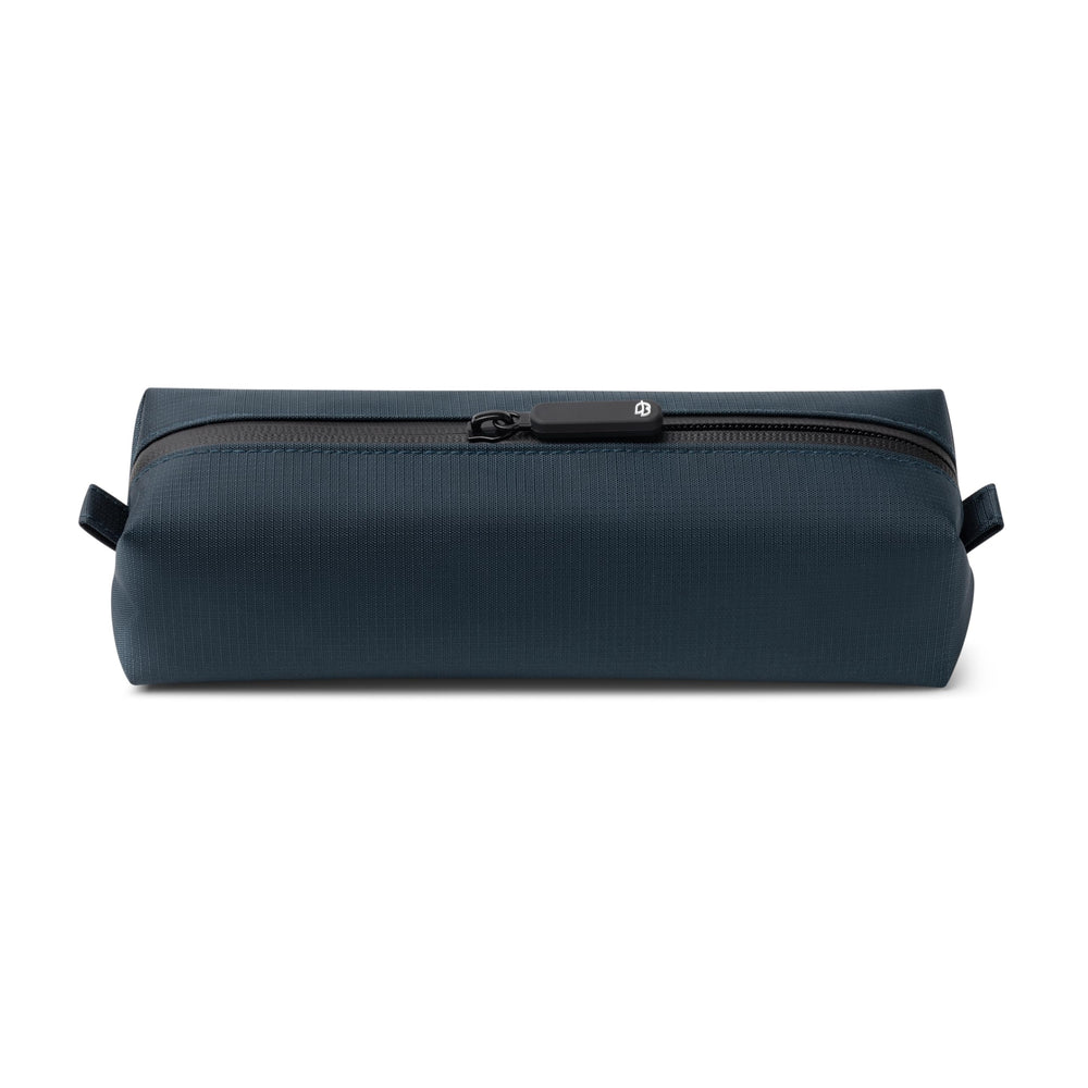 Comfyable small toiletry bag blue front view for organized travel essentials.