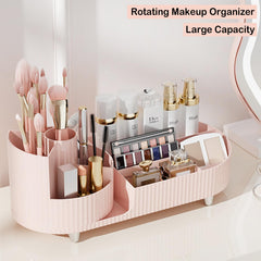 COMFYROOM left-side compartments neatly separates brushes, mascaras, and lipsticks.