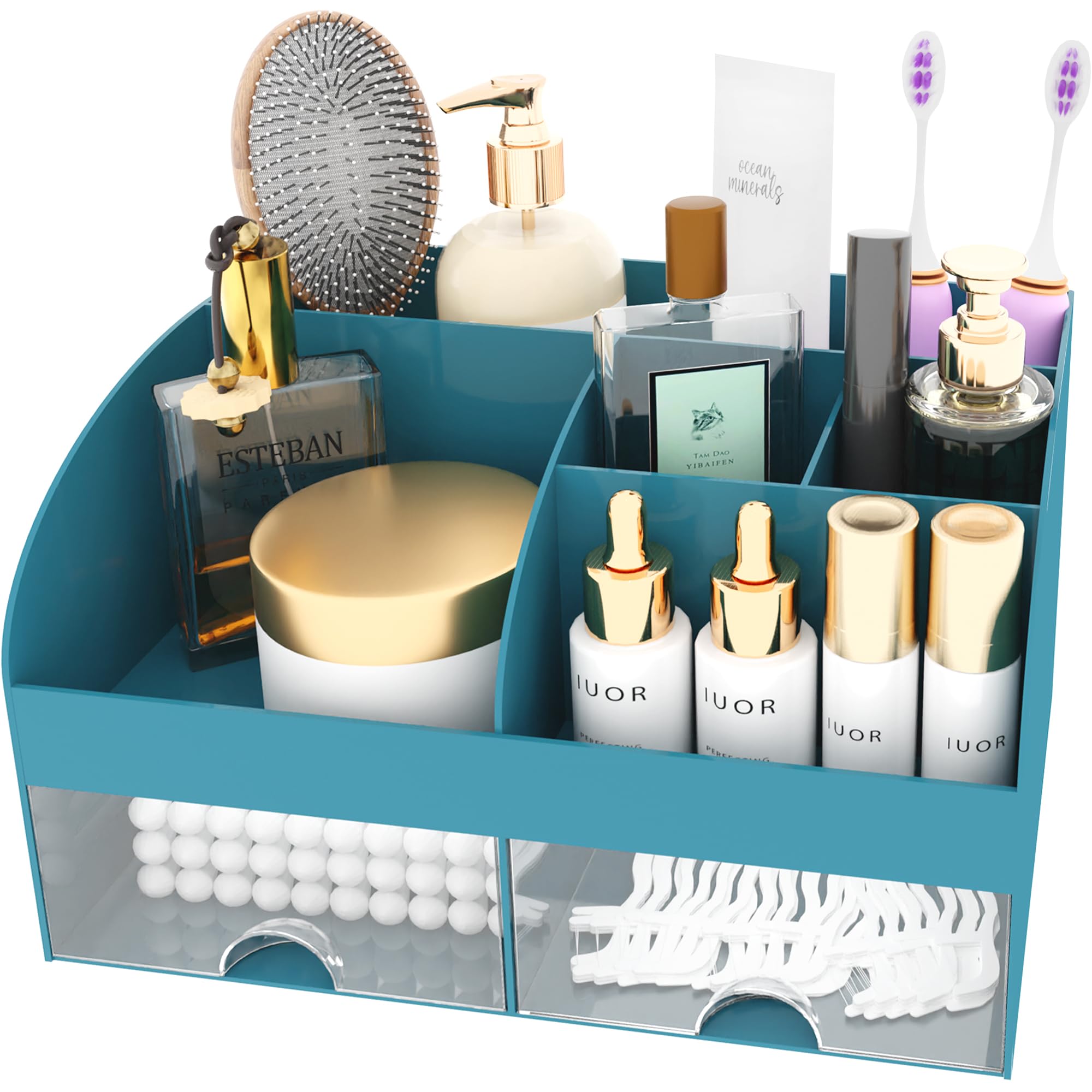 COMFYROOM makeup brush holder in dark green keeps brushes tidy