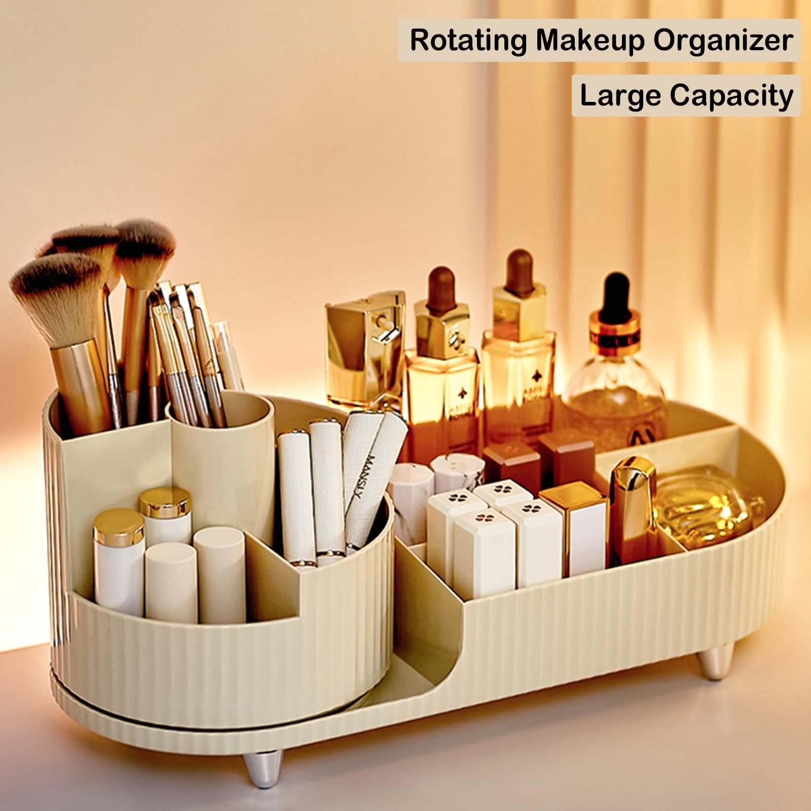 COMFYROOM ivory finish enhances aesthetics while keeping vanity surfaces neat.